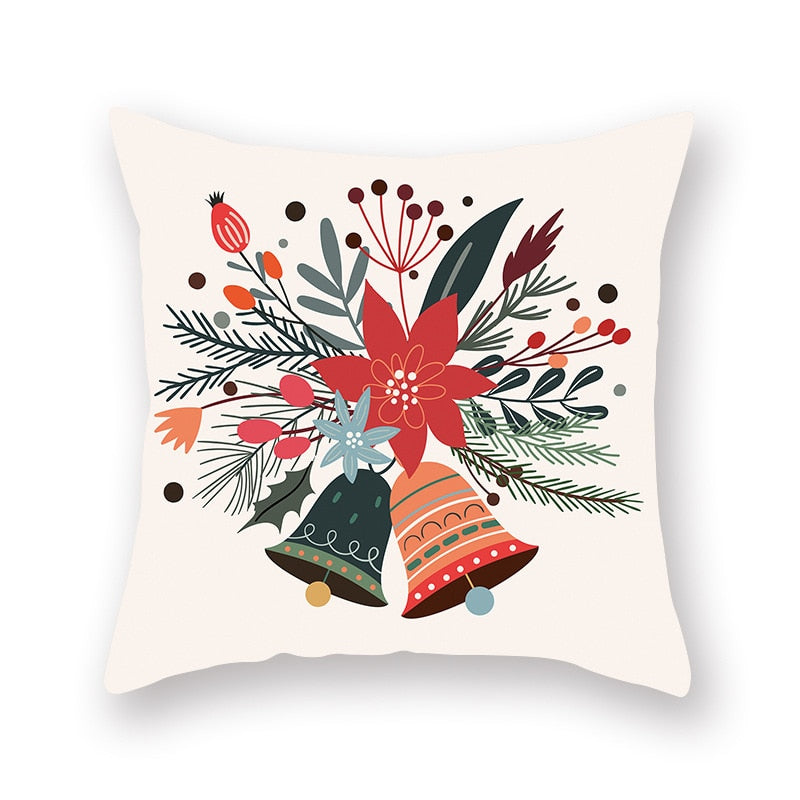 Elk Deer Santa Claus Snowman Christmas Cushion Cover Throw Pillow Xmas New Year Decor Home Decoration Polyester Pillowcase 40543