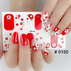 Fashion 31 Designs 3D Full Cover Nail Sticker Waterproof Self-adhesive Nail Art Manicure DIY Decoration Glitter Nail Wraps 2019