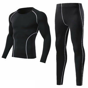 Men Quick-drying Compression Training Tracksuit Warm Gym Sport Suit Jogging For Homme Man Running Tight Fitness Workout Clothes
