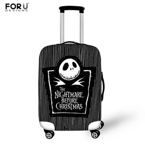 FORUDESIGNS Jack Skellington Brand Design Luggage Cover Protector Nightmare Before Christmas Print Travel Elastic Suitcase Cases