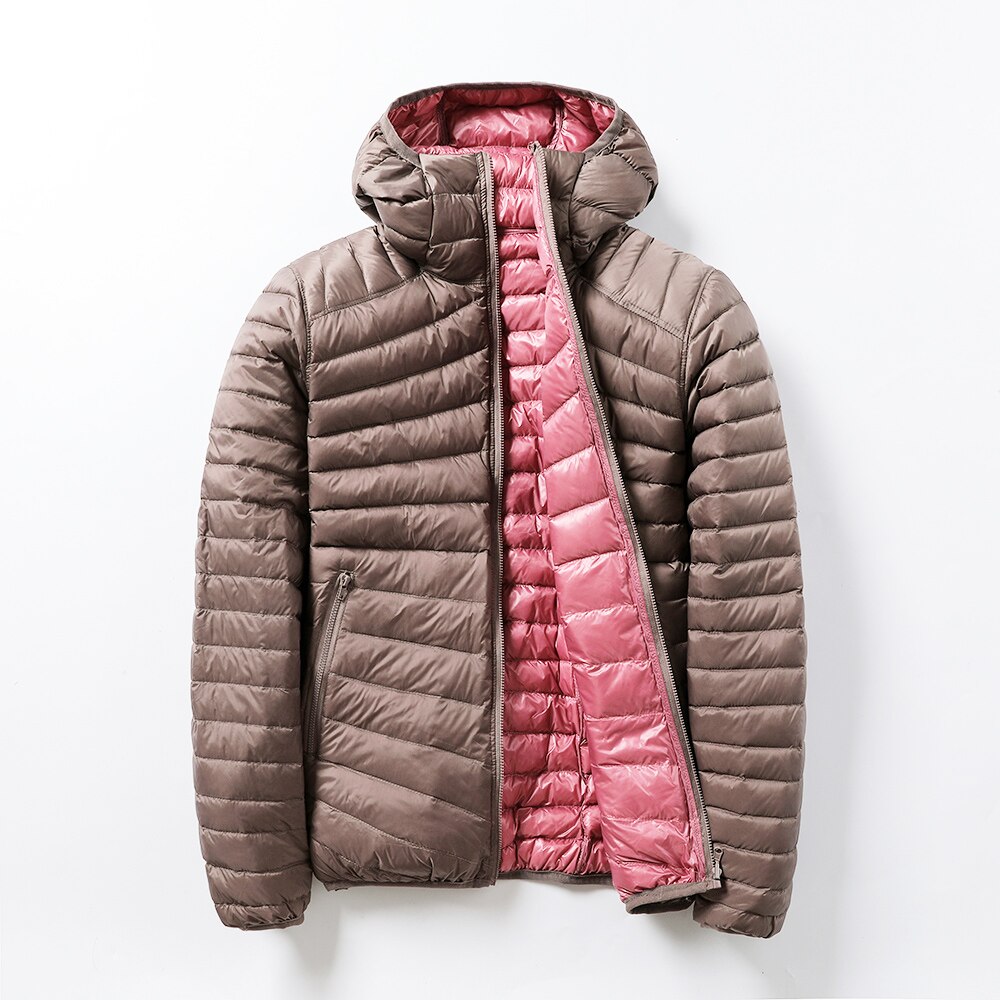 2020 Women Down Jacket Women Parks Ultra Light Feather Double Side Windbreaker Reversible Autumn Winter Female Coat Brand Tops
