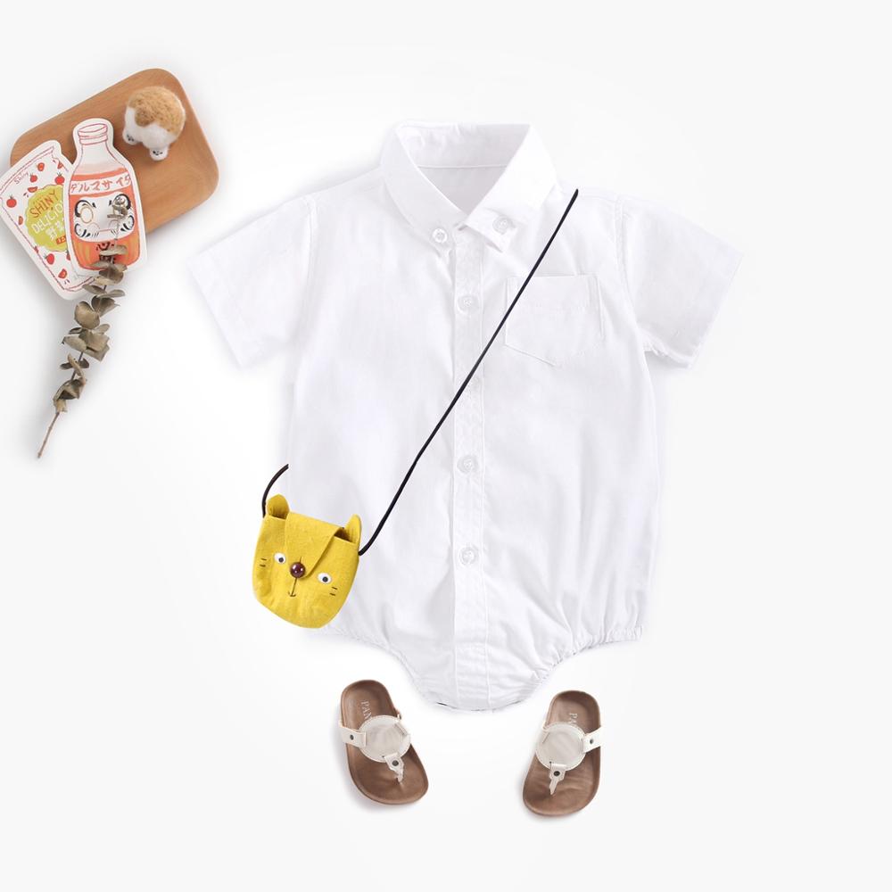 Sanlutoz Summer Baby Boys Bodysuits Cotton Baby Clothes Solid Color Fashion Short Sleeve Infants Clothing Casual