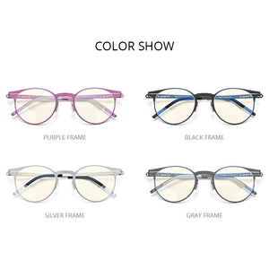 FONEX Anti Blue Light Blocking Glasses Women 2020 New Round UV Rays Filter Computer Gaming Screwless Eyeglasses Eyewear FAB014