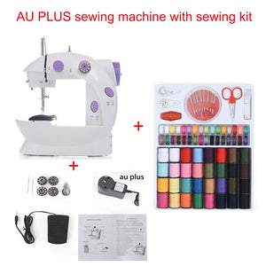 INNE Sewing Machine Mini Portable Household Night Light Foot Pedal Straight Line Hand Table Two Thread Kit Electric