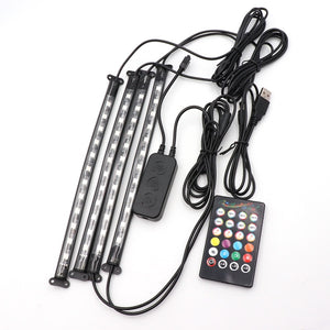 48 LED Car Footwell Light Ambient Lamp With USB App Remote Box Control Multiple Modes Automotive Interior Decorative Lights
