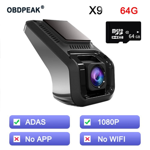 X9 Pro caméra de tableau de bord WiFi | Caméra enregistreur DVR, Full HD 1080P, caméra de tableau de bord Cycled DVR avec rétroviseur, numérique