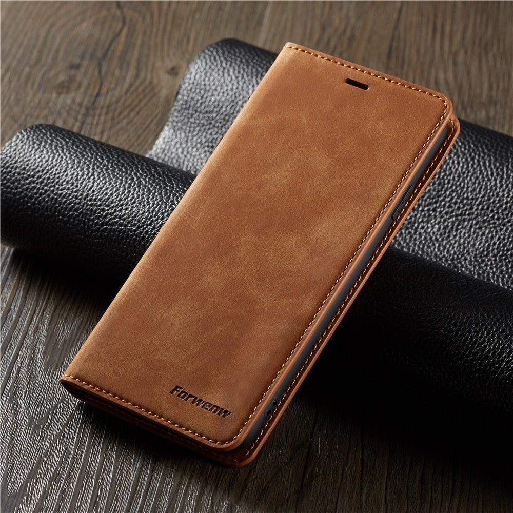 Ultra Thin Suede Leather Wallet Case for iPhone 11 12 Pro Max Mini XR XS 8 7 6s 6 Plus SE 2020 5S 5 Flip Cover Strong Magnetic