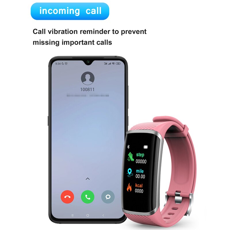 Smart Fitness Bracelet Heart Rate Blood Pressure Fitness Tracker Customize Wallpaper Smart Band Watch Men Women For Android IOS
