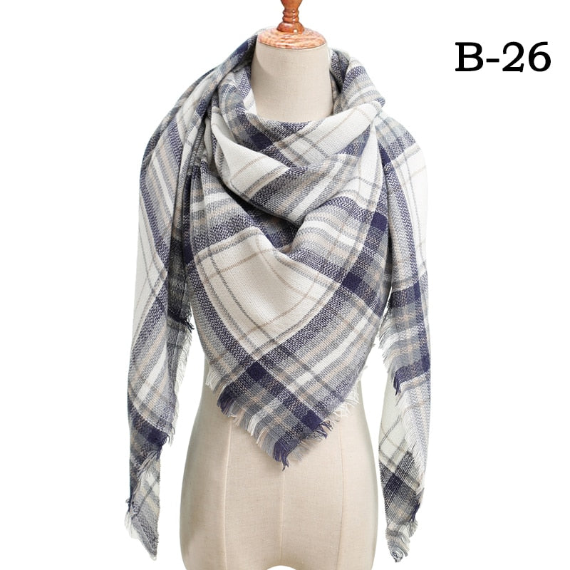 Designer 2020 knitted spring winter women scarf plaid warm cashmere scarves shawls luxury brand neck bandana pashmina lady wrap