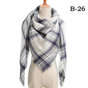 Designer 2020 knitted spring winter women scarf plaid warm cashmere scarves shawls luxury brand neck bandana pashmina lady wrap
