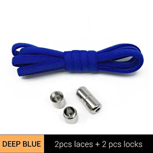 Third Version Elastic No Tie Shoelaces Metal Lock Shoe Laces For Kids Adult Sneakers Quick Shoelaces Semicircle Shoestrings F089