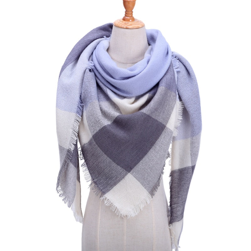 Designer 2020 knitted spring winter women scarf plaid warm cashmere scarves shawls luxury brand neck bandana pashmina lady wrap