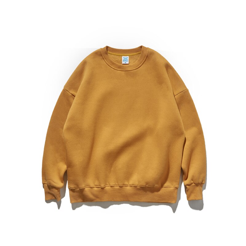 INFLATION 2020 Winter Men Thick Fleece Sweatshirt Unsex Hip Hop Multi-color Sweatshirt Men Solid Basic Winter Sweatshirts 166W17