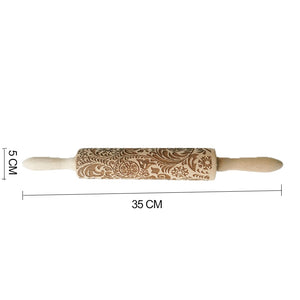 New Leaf Christmas Deer Wooden Rolling Pin Embossing Baking Cookies Noodle Biscuit Fondant Cake Dough Patterned Roller Snowflake