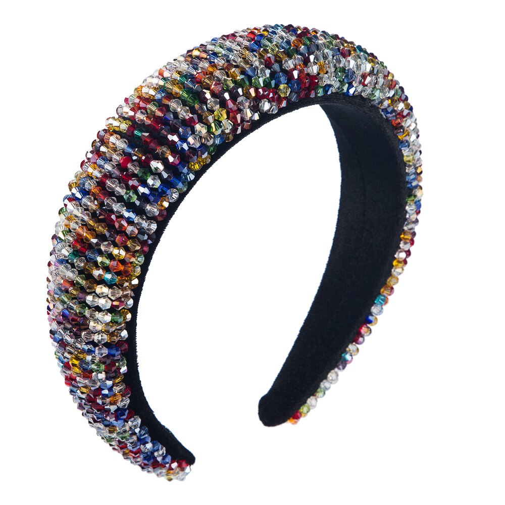 CN Baroque Full Crystal Hair Bands For Women Luxury Padded Diamond Headband Hair Hoop Christmas Gifts Christmas Hair Accessories