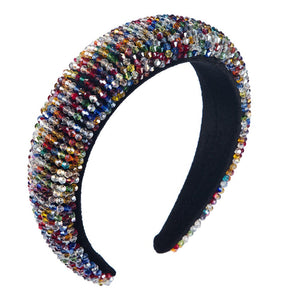 CN Baroque Full Crystal Hair Bands For Women Luxury Padded Diamond Headband Hair Hoop Christmas Gifts Christmas Hair Accessories