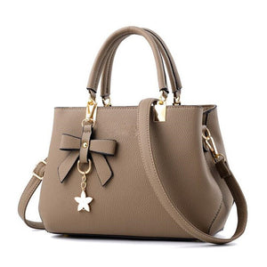 Yogodlns Elegant Women Messenger Bags with flower pendant Office Ladies Totes Pure Handbag for female Crossbody Shoulder Bags