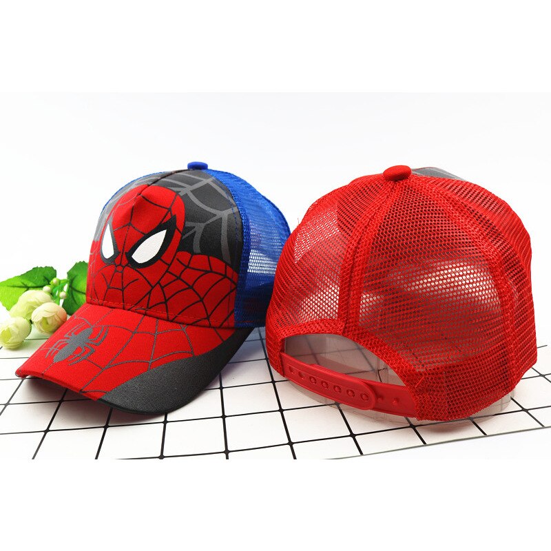 Anime Disney Marvel Frozen Mickey Mouse Kids Hat Boy Girl Travel Caps Spiderman Mickey Minnie Baby Caps Figure Gift Toys 2-8Y