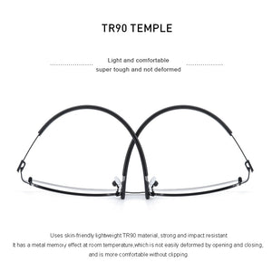 MERRYS DESIGN Men Titanium Alloy Optical Glasses Frame Ultralight Square Myopia Prescription Eyeglasses Antiskid Silicone S2186