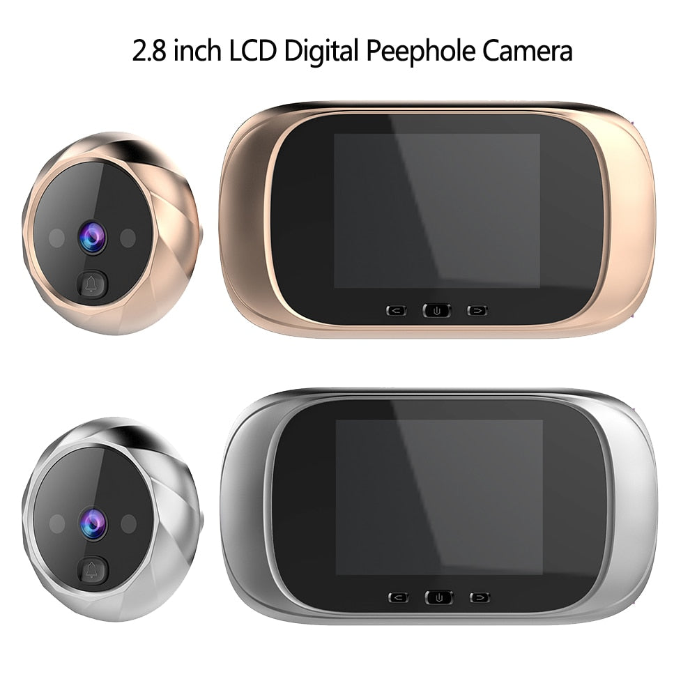 2.8 inch LCD Color Screen Digital Doorbell 90 Degree Door Eye