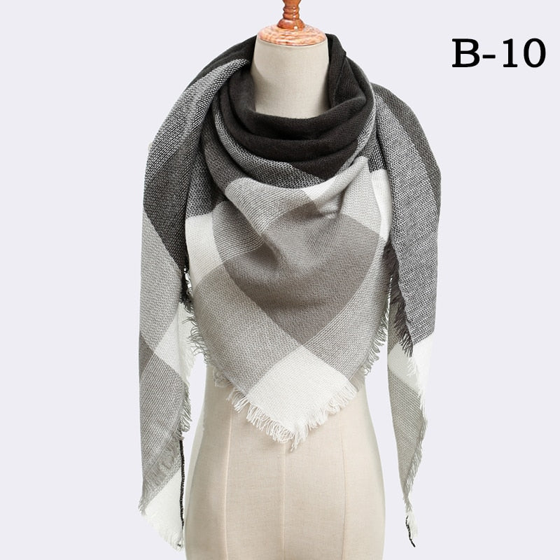 Designer 2020 knitted spring winter women scarf plaid warm cashmere scarves shawls luxury brand neck bandana pashmina lady wrap