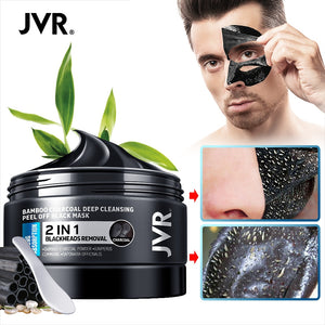 JVR Black Mask For Face Skin Care Bamboo Charcoal Facial Masks Remove Blackhead Dot Acne Peeling Mask Facial Nose Deep Cleansing