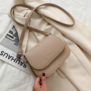 Simple Small Flap Shoulder Pouch Solid Color Women PU Leather Crossbody Bags Popular Simple Female Daily Bag Dropshipping