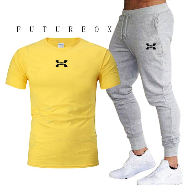 Pants Men Sweatpants+men running t-shirts men sets jogging Sportswear men Pants Gym Fitness Sportswear Tracksuit Training Pants