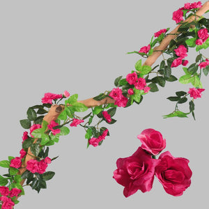 Artificial Flowers Rose 230cm length 16 to 69 flower Flowers for A Wedding Arch Flowers Garland Romantic Rose In Glass Dome