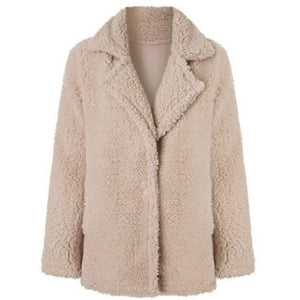 2020 Women Faux Fur Coat Warm Soft Fur Outwear Plus Size Plush Overcoat Women's Jacket Casual Solid Winter Streetwear