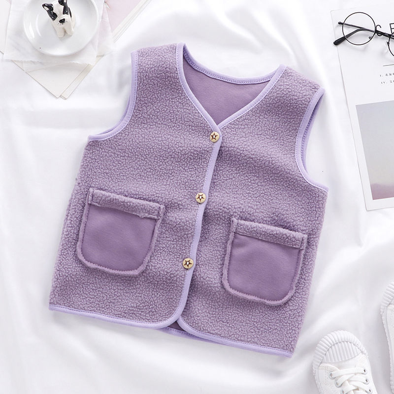 Gilet Double enfant bébé gilet fille et garçon gilet en peluche en automne et en hiver bébé fille vêtements d'hiver enfant en bas âge fille gilet