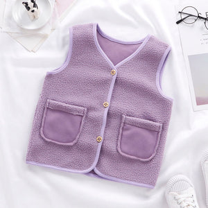 Gilet Double enfant bébé gilet fille et garçon gilet en peluche en automne et en hiver bébé fille vêtements d'hiver enfant en bas âge fille gilet