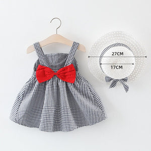Melario Baby Girls Dresses With Hat 2pcs Clothes Sets Kids Clothes Baby Sleeveless Birthday Party Princess Dress Print Floral