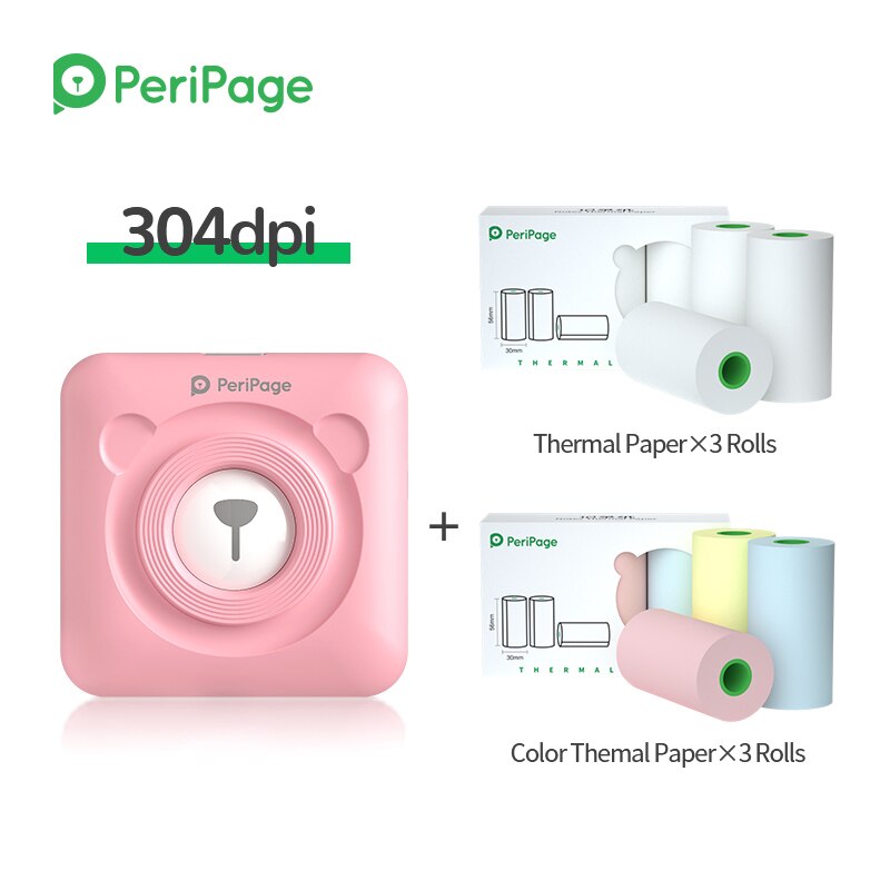 PeriPage Portable Thermal Bluetooth Printer 304dpi Thermal Picture Photo label Mini Printer for Android IOS Mobile Phone