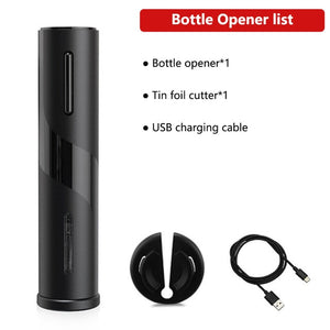 Electric Wine Bottle Opener, Rechargeable Automatic Corkscrew Gift Set, Powered Cork Remover Kit,Kitchen Tool Can Opener