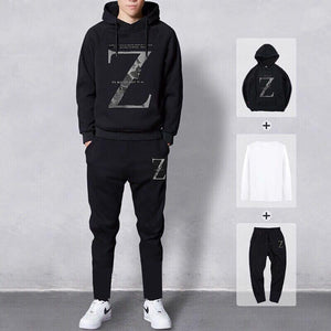 Sets Tracksuit Men Autumn Winter Hooded Sweatshirt Drawstring Outfit Sportswear 2020 Male Suit Pullover 4 Piece Set Casual