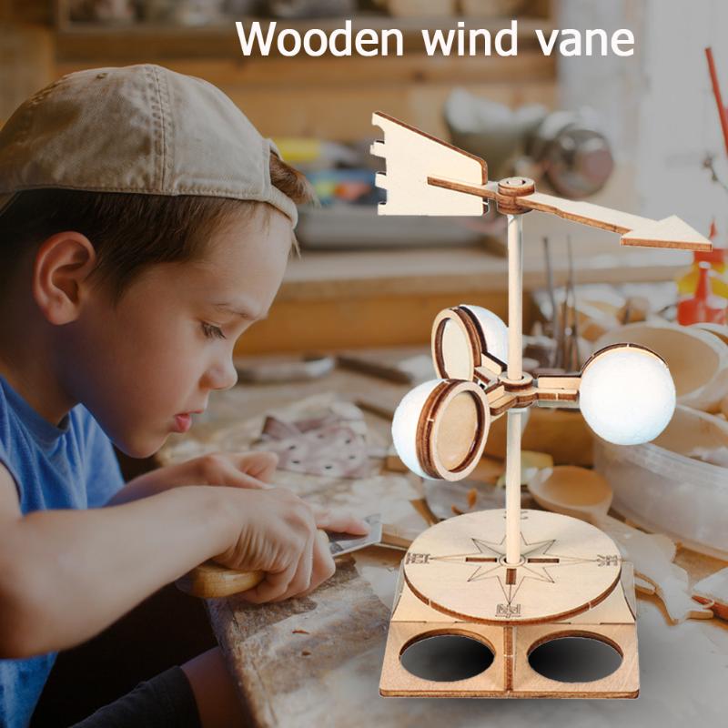 Étudiants bricolage girouette modèle Kit en bois enfants enfants Science Direction vitesse expérience technologie école jouets éducatifs