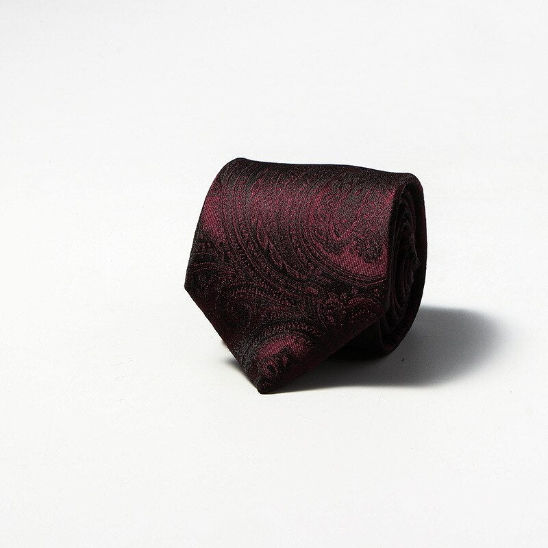 Luxury Fashion Striped Plaid Men's Tie Red Blue Grey Classic Neck Ties Leisure Business Wedding High Quality 8cm Silk Necktie