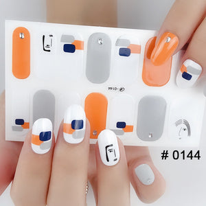 Fashion 31 Designs 3D Full Cover Nail Sticker Waterproof Self-adhesive Nail Art Manicure DIY Decoration Glitter Nail Wraps 2019