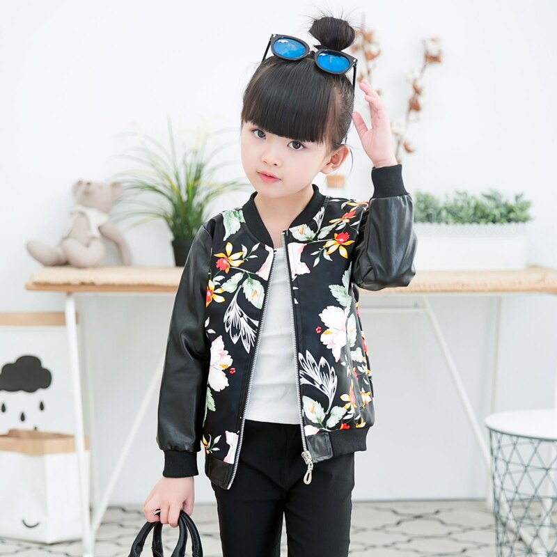 Veste en cuir synthétique pour garçons | Veste en polyuréthane, printemps-automne, moto pour enfant de 1 à 7 ans, mode, couleur diamant matelassé, fermeture éclair, manteau cool pour filles