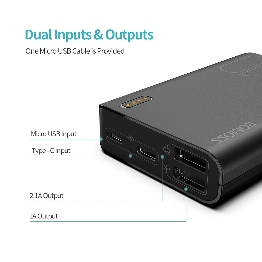 Romoss Sense4 Mini Power Bank 10000mAh Fast Charge Powerbank 10000mAh Portable External Battery Charger For iPhone For Xiaomi