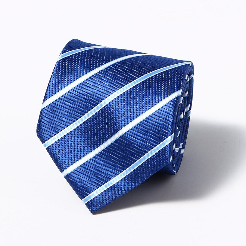 Luxury Fashion Striped Plaid Men's Tie Red Blue Grey Classic Neck Ties Leisure Business Wedding High Quality 8cm Silk Necktie