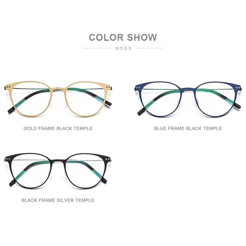 FONEX Pure Titanium Glasses Frame Women Vintage Round Myopia Optical Prescription Eyeglass Frame Men 2020 Screwless Eyewear 8533