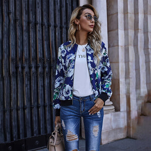 Women Jacket New Elegant Casual Fashion Printed Long Sleeve Cardigan Middle-aged Mother Outwear Top 2020 Autumn XL Coat Female