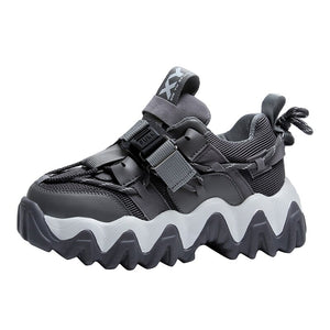 Times New Roman Women's Sneakers 2020 Autumn Fashion Buckle Platform Sneaker Walking Shoes Woman Casual Shoes Plus Size 41 42
