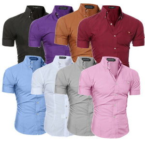 New Fashion Fashion Men's Luxury Short Sleeve Shirt Casual Slim Fit Stylish Shirts Tops Plus Size M-3XL