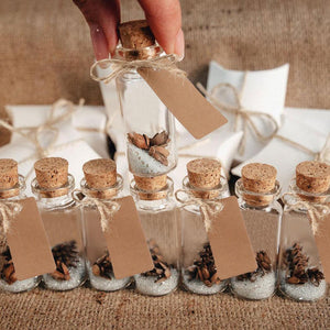 25ML Mini Glass Bottle with Cork Clear Wish Bottle Hanging Decoration Wedding Centerpiece Favors Glass Bottle Jar Wedding Decor