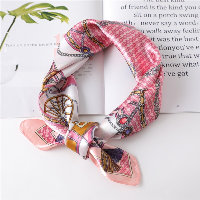 Women Square Silk Scarf Chiffon Satin Lady Hair Neck Foulard  Scarves Shawl Wrap Female Bandana Head Kerchief Hijab Headband
