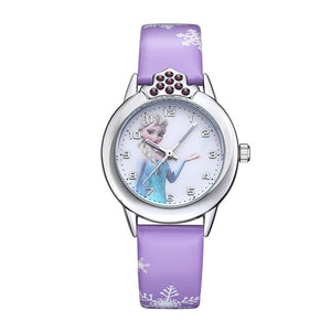 Disney Frozen 2 Princess Pattern Children toy Luminous watch Crystal Cartoon Leather Quartz Wristwatch for Girls Kids Toy Gift