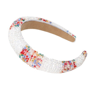 CN Baroque Full Crystal Hair Bands For Women Luxury Padded Diamond Headband Hair Hoop Christmas Gifts Christmas Hair Accessories